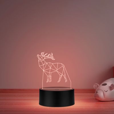 3D Illusion Deer Led Night lamp Multicolored Light Gift for Birthday